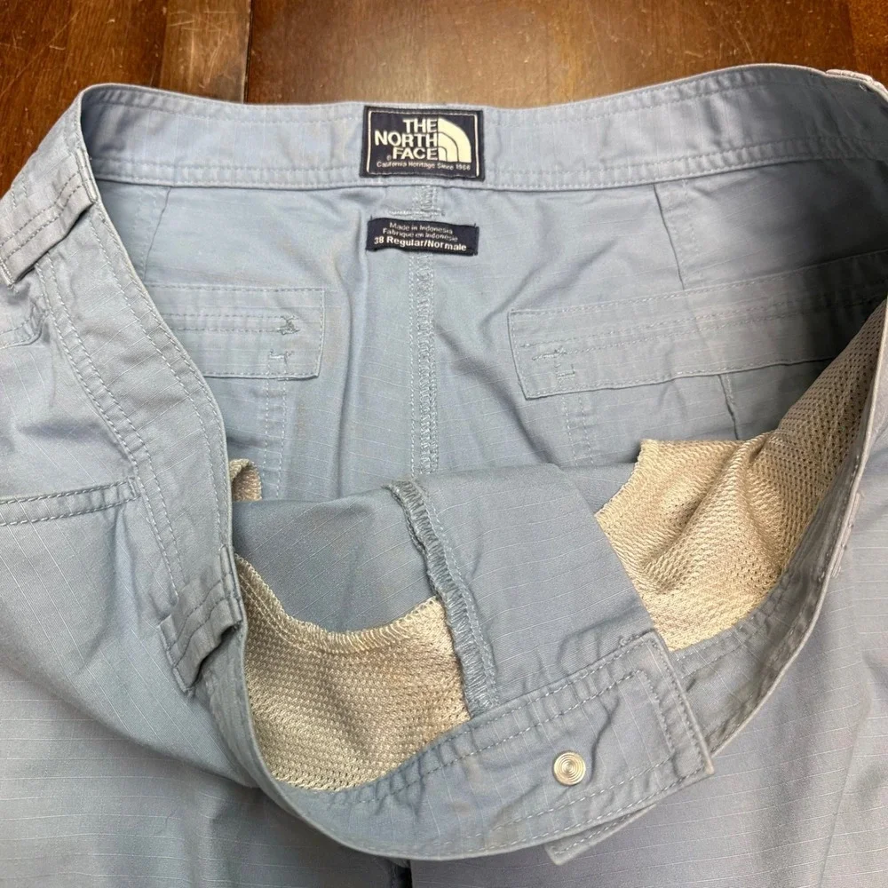 The North Face Cargo Shorts Mens 38 Blue Ripstop Utility Hiking Shorts